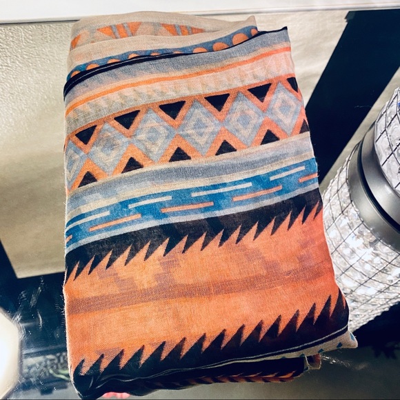 Neon Geometric Tribal Pattern Infinity Scarf - Picture 3 of 6